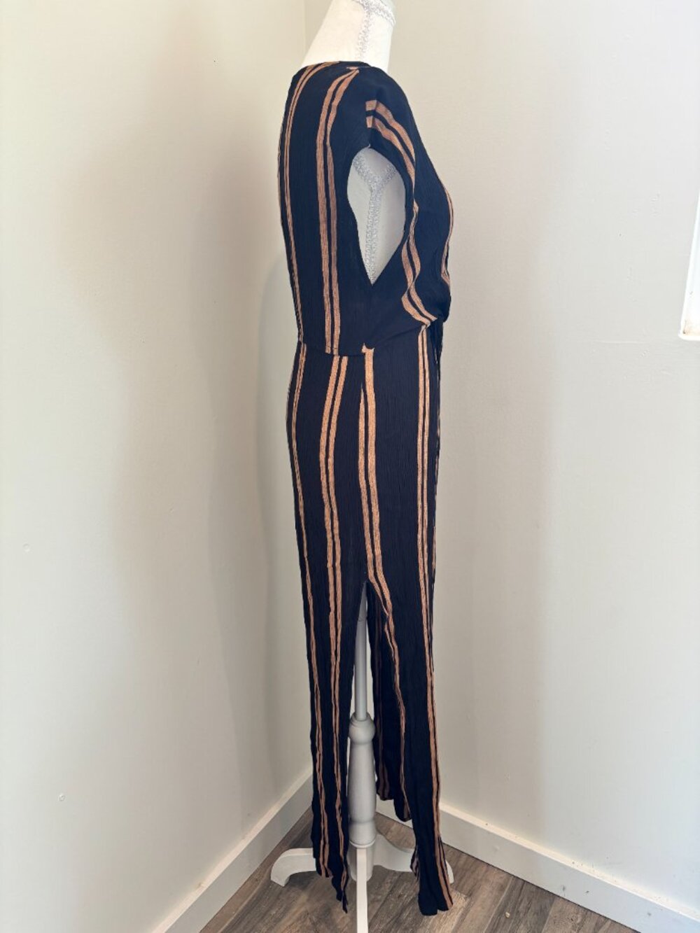 Lulus Coastal Grooves Black‎ and Brown Swimsuit Cover-Up Size M - Picture 5 of 5
